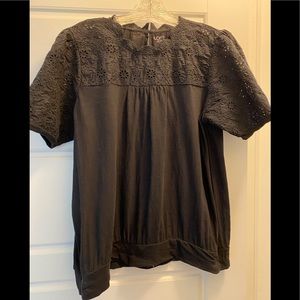 Loft Floral Eyelet top, size L